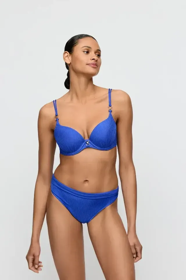 Marie Jo Emly voorgevormde bikini in blauw met omslagslip