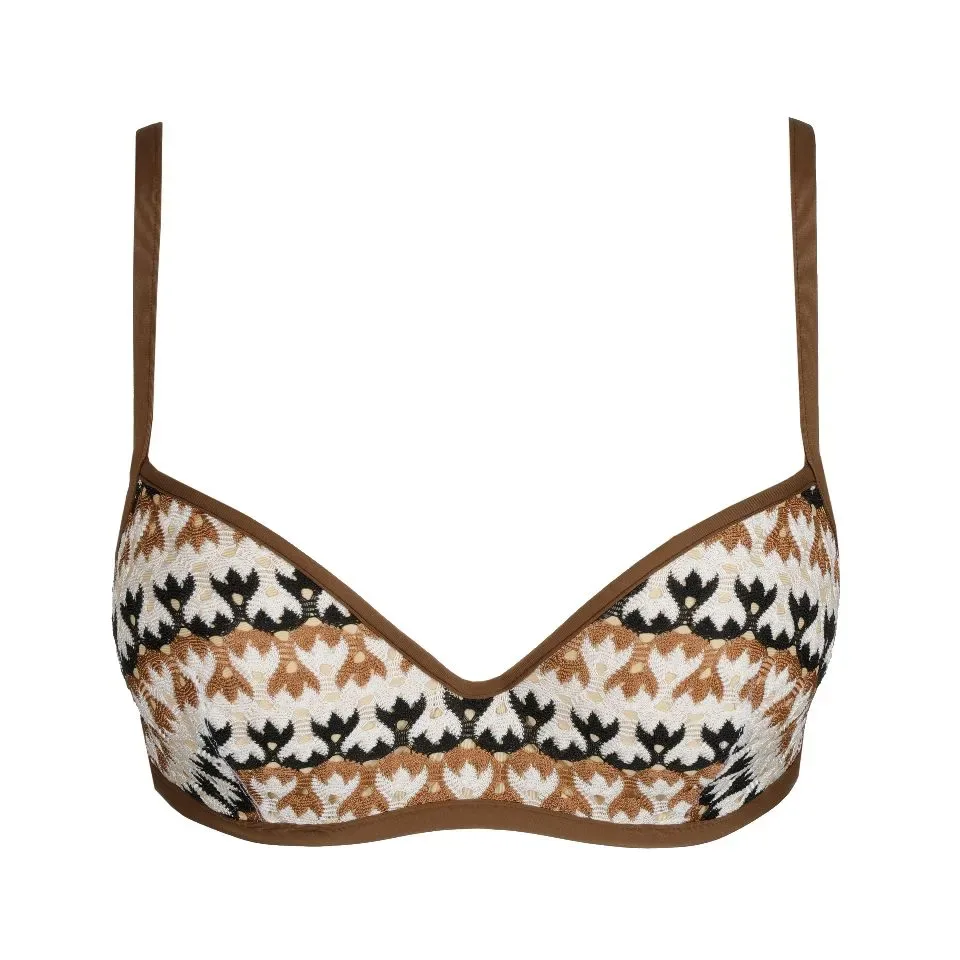 Sarda Biles voorgevormde bikini in bruin, ivoor en zwart