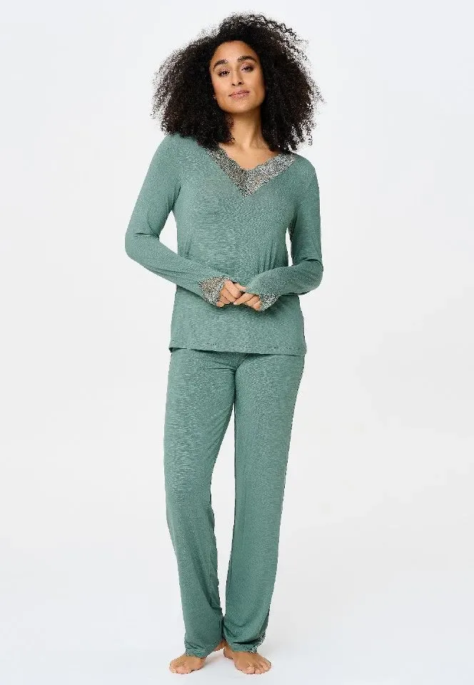 Lingadore Soft & Comfy pyjama in kakigroen