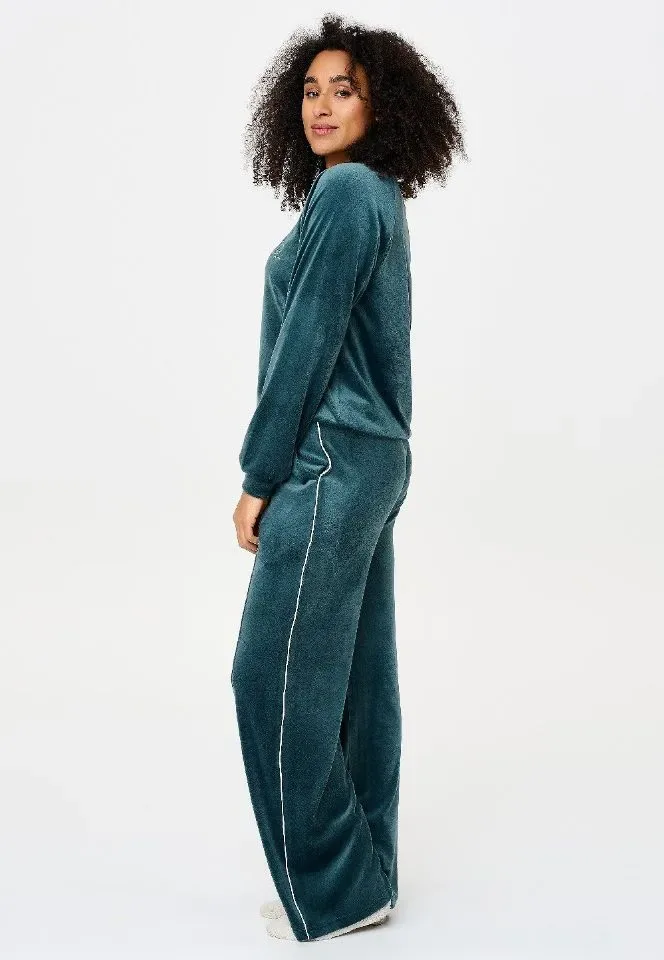 Lingadore Velvet Mood homewear in donkergroen