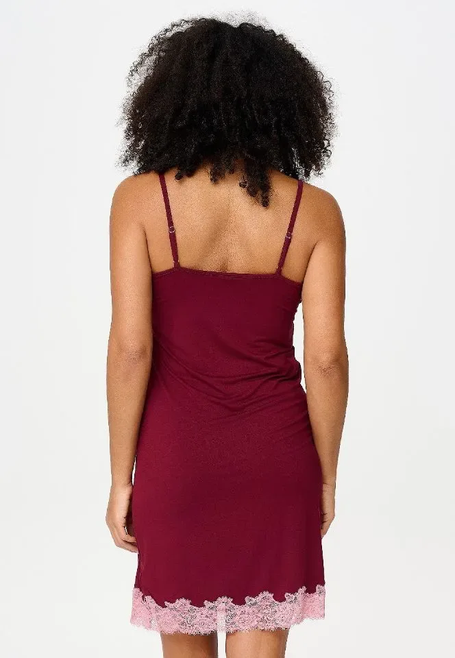 Lingadore Port Desire Nights slipdress in bordeaux