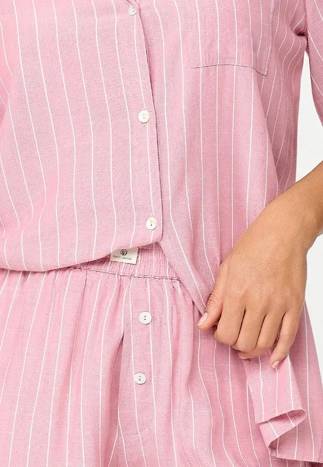Lingadore Stripes shortama in vieux roze