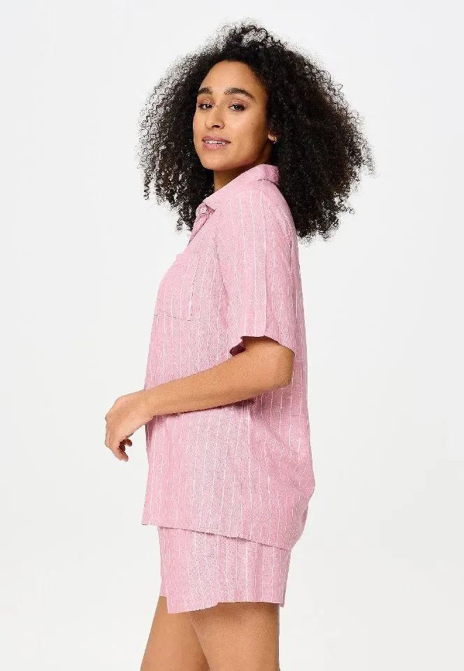 Lingadore Stripes shortama in vieux roze