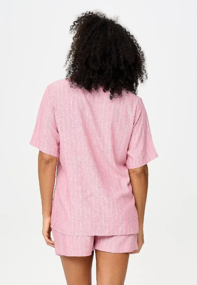 Lingadore Stripes shortama in vieux roze