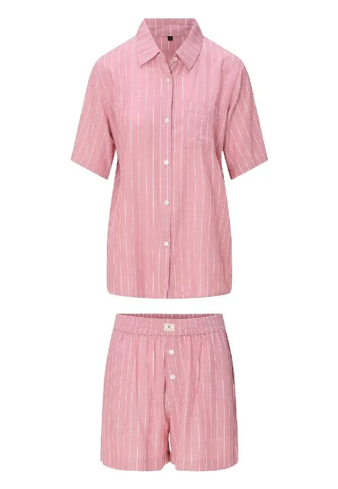 Lingadore Stripes shortama in vieux roze