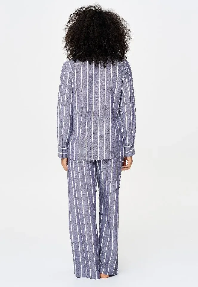Lingadore Stripes pyjama in denim blauw