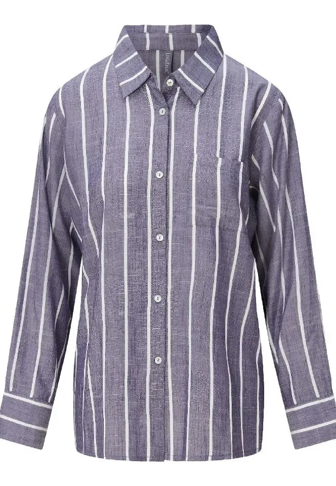 Lingadore Stripes pyjama in denim blauw