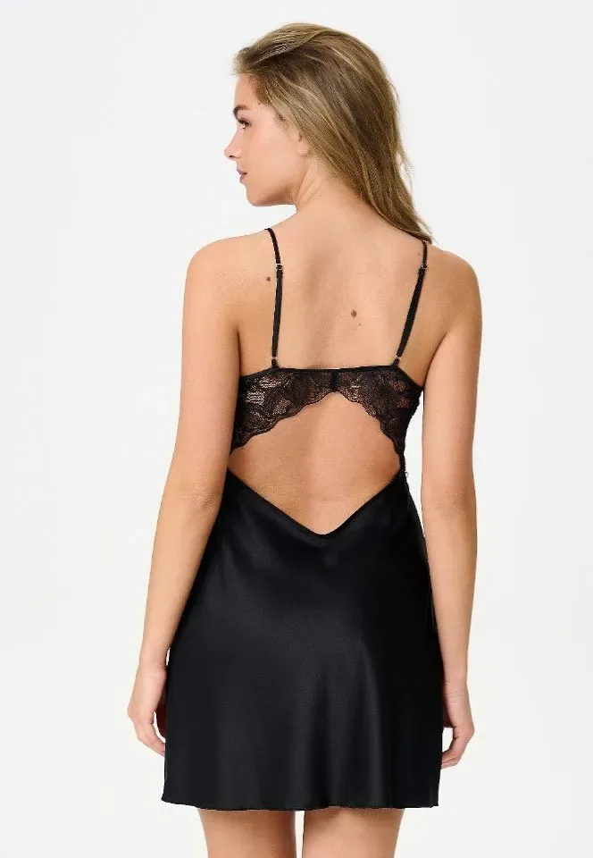 Lingadore Black Beauty slipdress in zwart