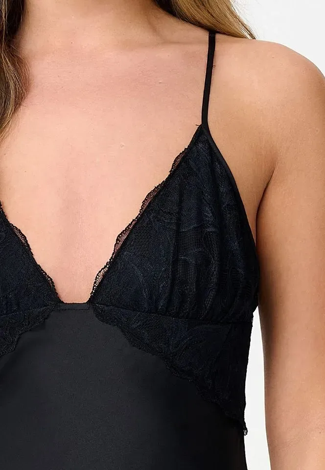 Lingadore Black Beauty slipdress in zwart