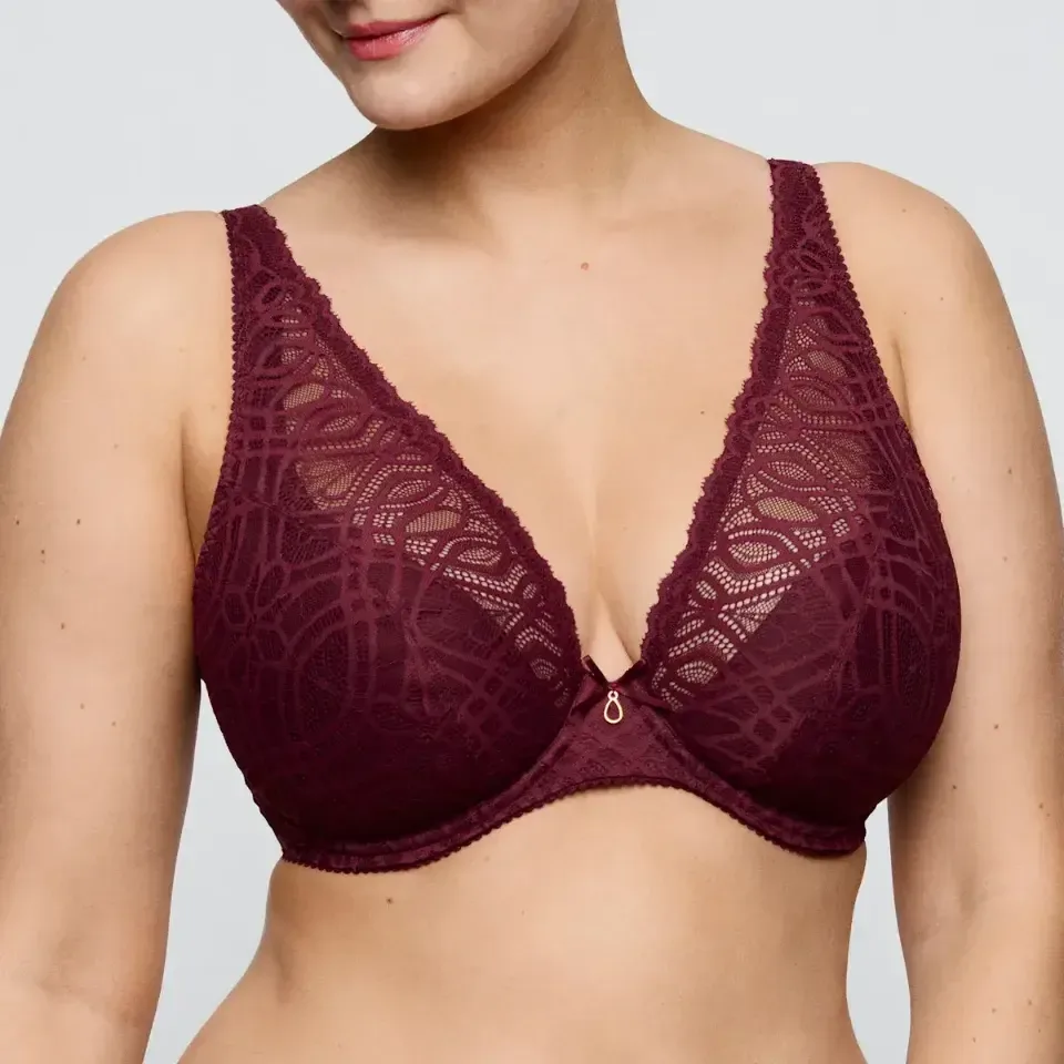 Prima Donna Salerno voorgevormde plunge bh in bordeaux