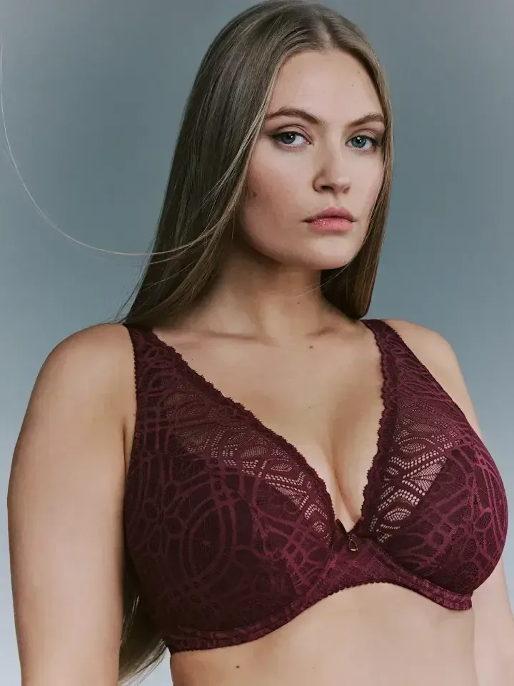 Prima Donna Salerno voorgevormde plunge bh in bordeaux