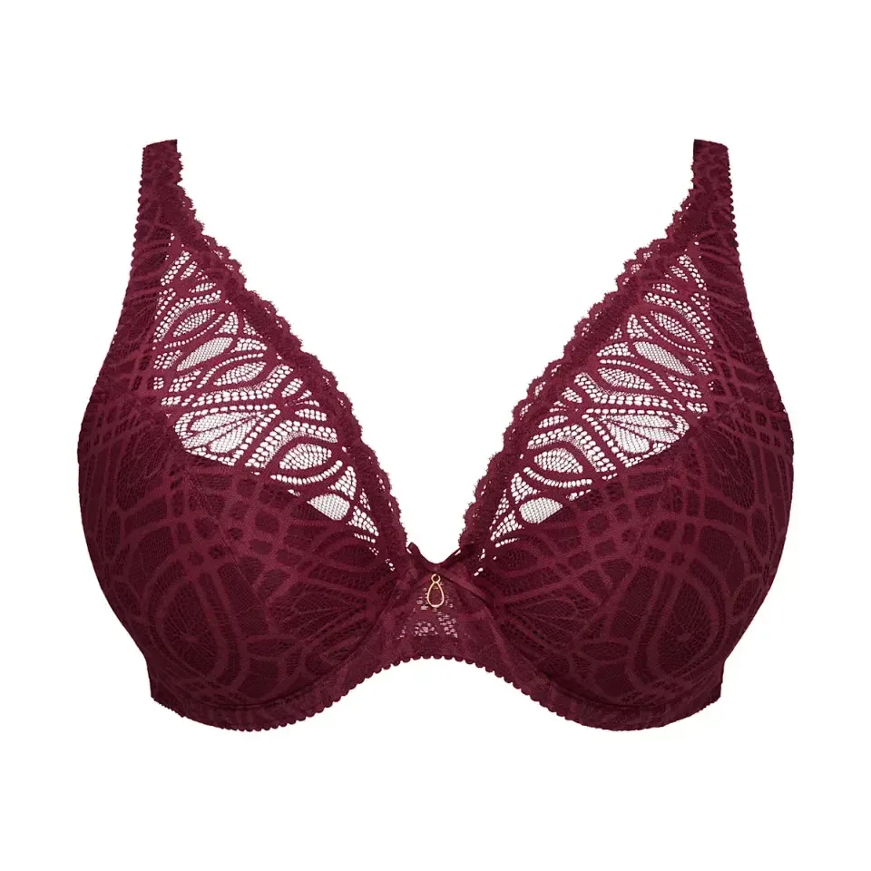 Prima Donna Salerno voorgevormde plunge bh in bordeaux