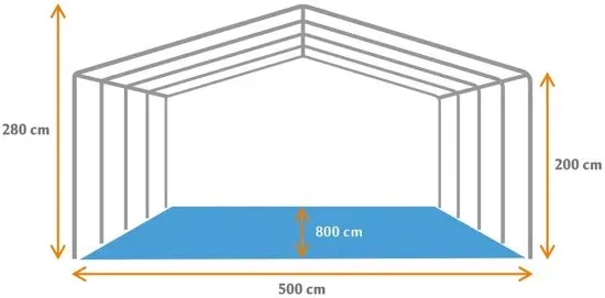 Partytent 5x8 Classic PVC Brandvertragend | Wit