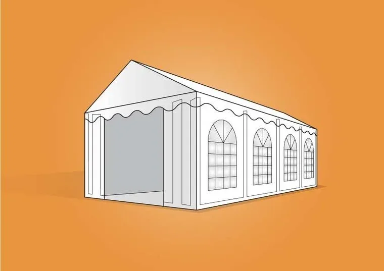 Partytent 4x8m PE