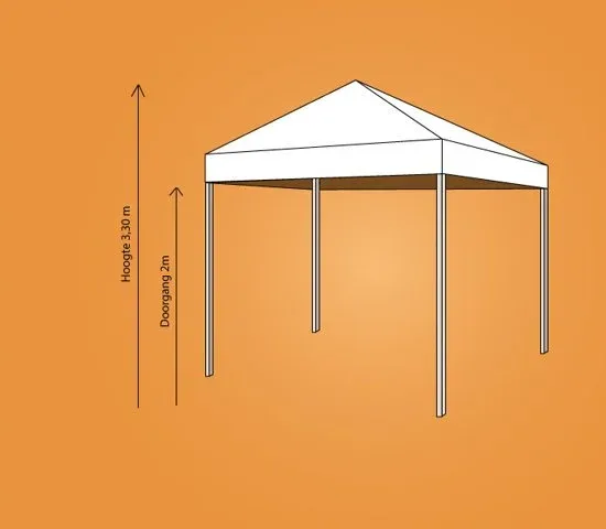 Plooitent 3x3 - Vouwtent 3x3 - Easy Up 3x3 - ALU - Kleur: WIT