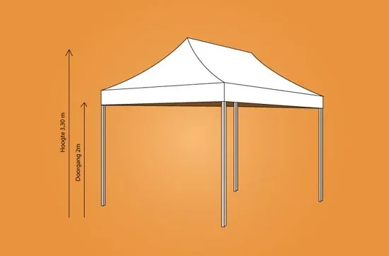 Plooitent 3x4,5 ALU - Kleur: WIT