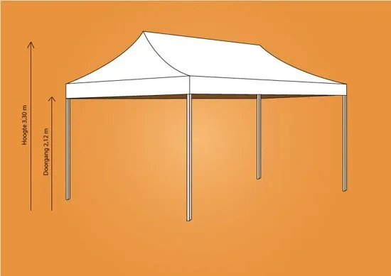 Plooitent 4x6 (ALU - Kleur: WIT)