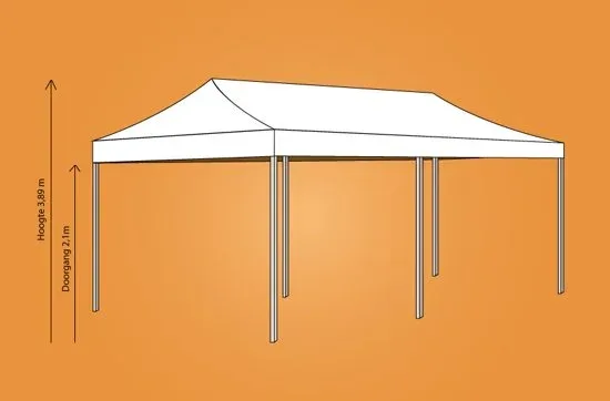 Plooitent 4x8 - Vouwtent 4x8 - Easy Up 4x8 - ALU - Kleur: WIT
