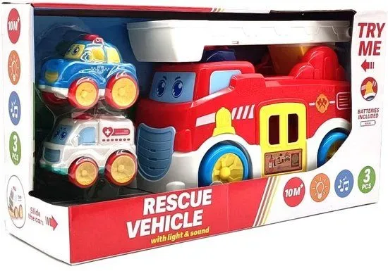 Brandweerwagen met licht en geluid