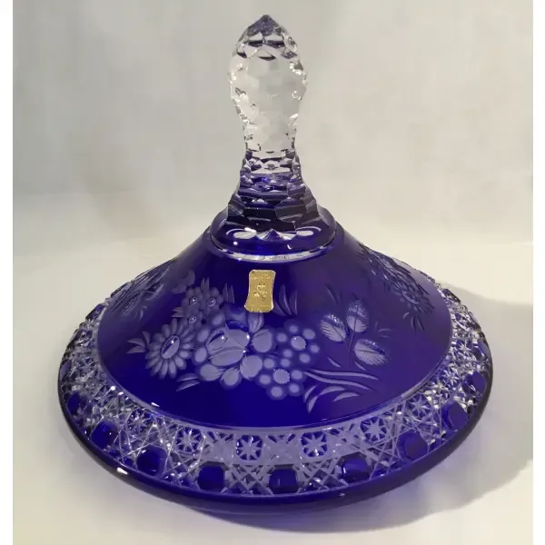 Meissen Kristal Vaas Met Deksel Blauw Hoogte 68 cm