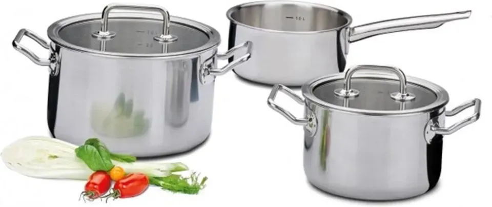 Brigade kookpotten set  3 stuks met glas deksel