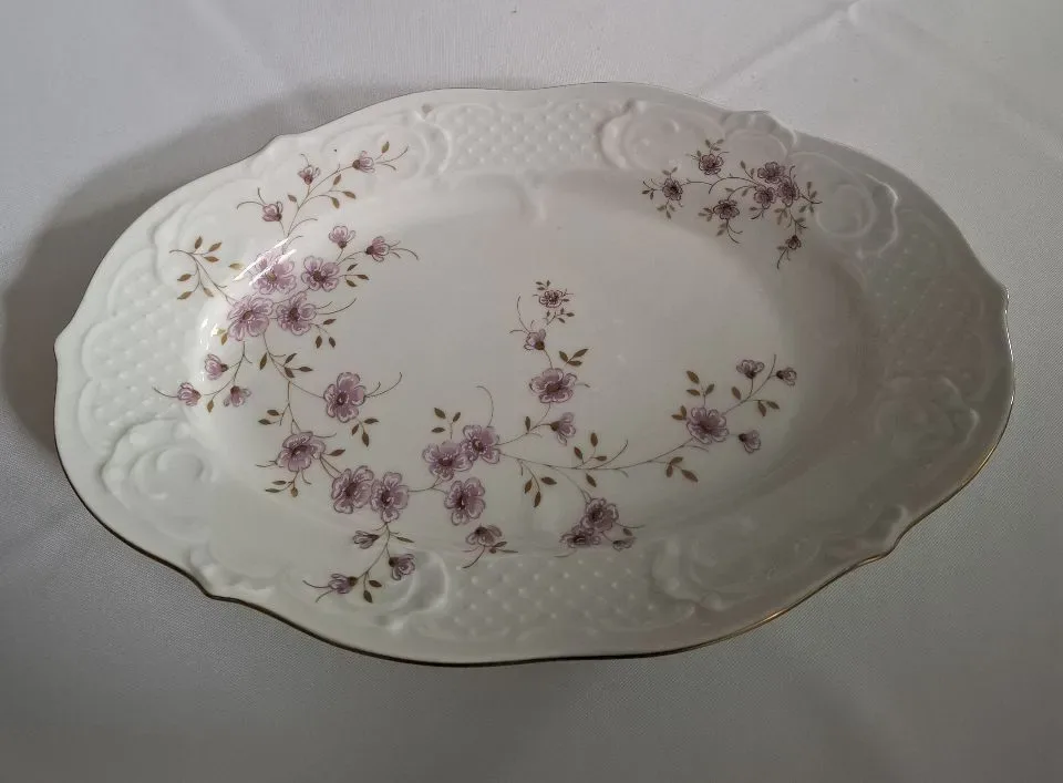 Lindner Bavaria porzellan 	14 Blütenzweig Anna-Maria	Ovale schaal	32 cm	Handarbeid