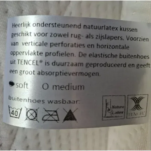 Aura Latex Hoofdkussen – Ergonomische Ondersteuning voor Zij- en Rugslapers