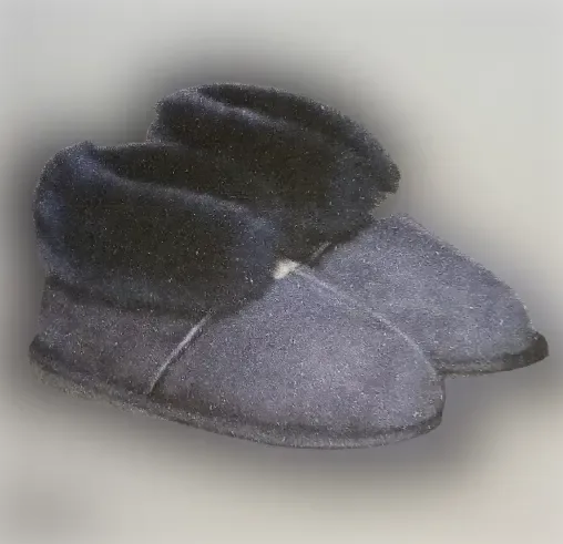 Dames pantoffels met schapenwol - grijs - hoog model - maat 35 tot 42