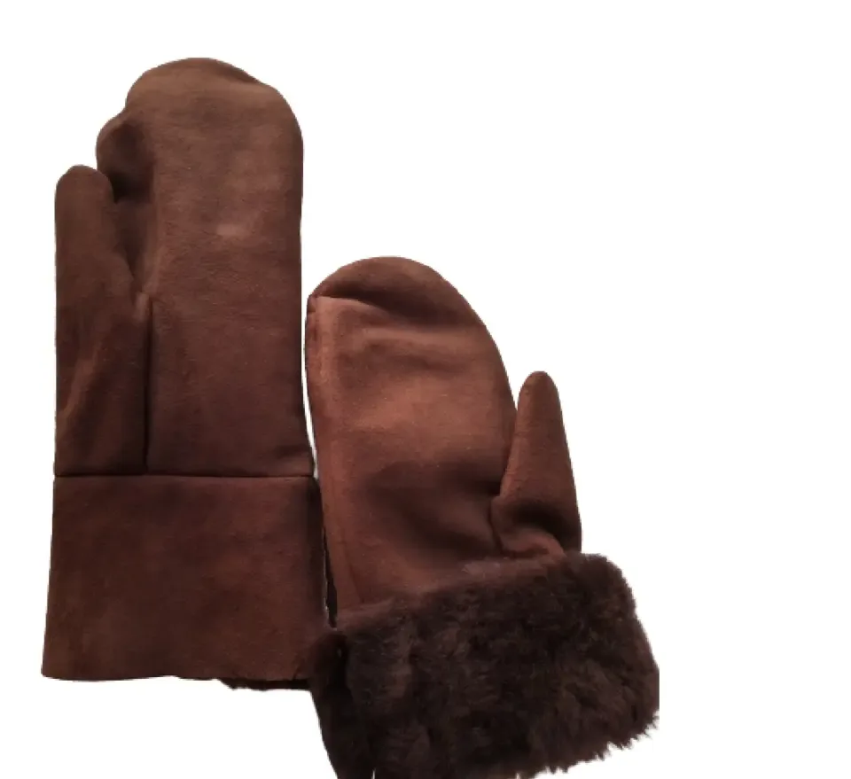 Wanten met schapenwol - bruin
