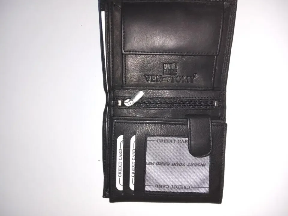 Ven Tomy RFID Safe heren portemonnee recht model zwart