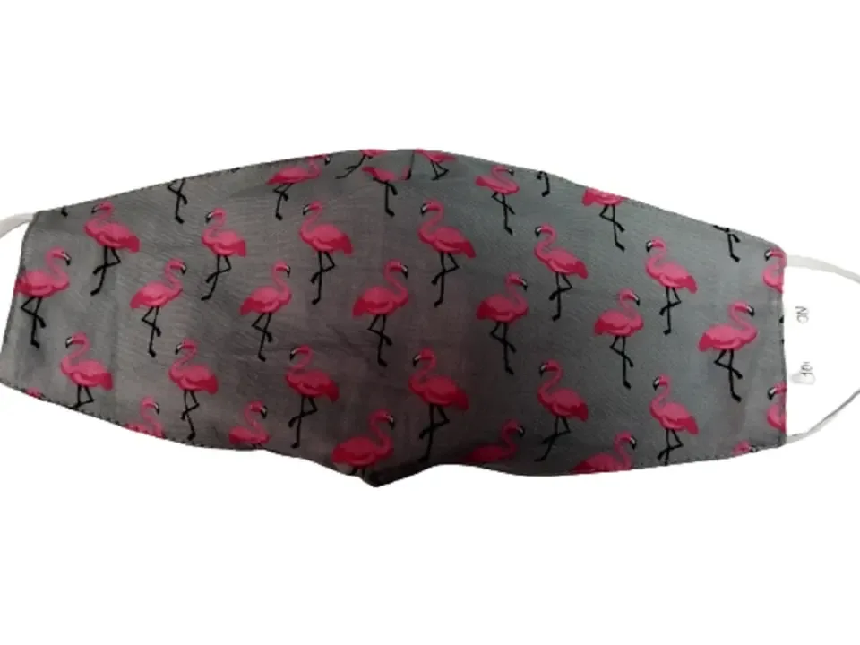 Mondmasker flamingo's - katoen