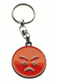 Emoji metalen sleutelhanger - angry