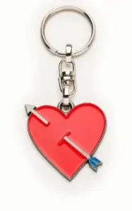 Emoji metalen sleutelhanger - heart with arrow