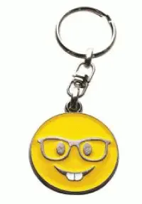 Emoji metalen sleutelhanger - nerd face