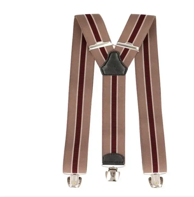 Bretellen Donkerbeige-beige-bordeaux