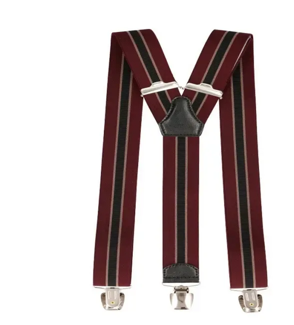 Bretellen Bordeaux-donkerbeige-zwart