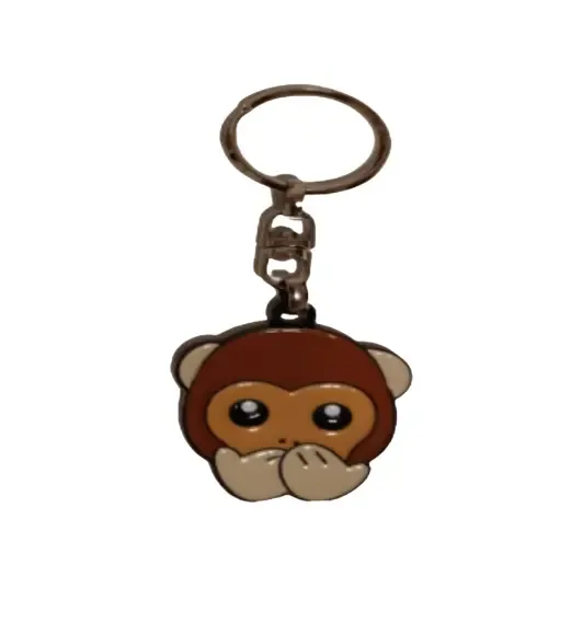 Emoji metalen sleutelhanger - Aapje zegt niets