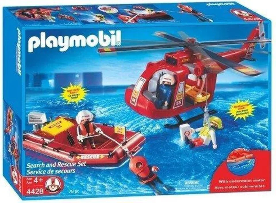 Playmobil - Reddingshelikopter met boot - 4428