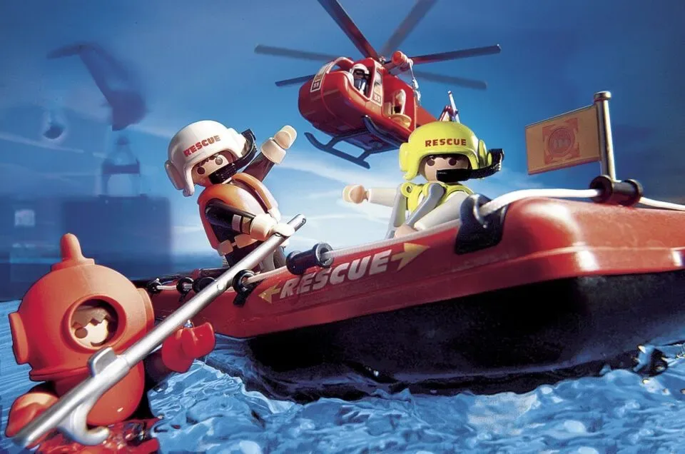 Playmobil - Reddingshelikopter met boot - 4428