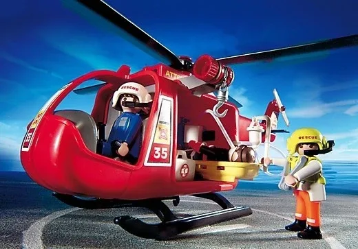 Playmobil - Reddingshelikopter met boot - 4428