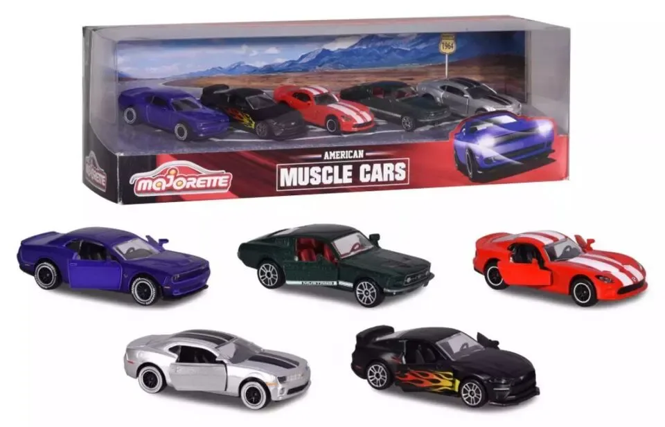 Majorette - Muscle cars - 5-delig cadeaupack Muscle Cars : de Amerikaanse droom !