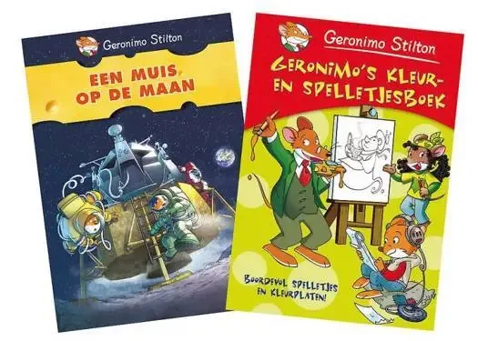 Geronimo Stilton Vakantiepakket: Een muis op de maan + Geronimo's kleur- en spelletjesboek