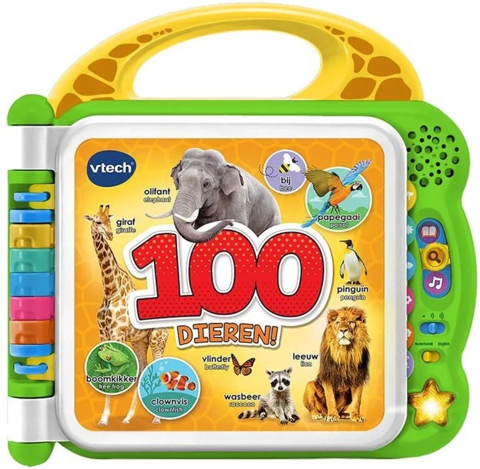 VTECH -  Baby Mijn Eerste 100 Woordjes - DIEREN - Interactief Boek (NL/ENG)
