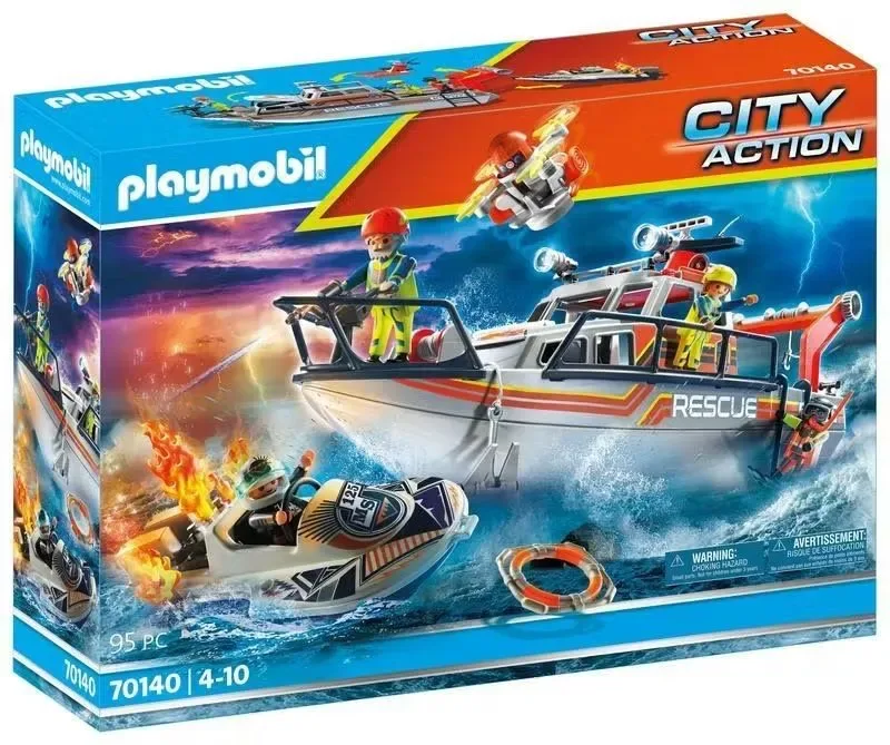 PLAYMOBIL City Action - Redding op zee: brandbestrijdingsmissie met reddingskruiser - 70140