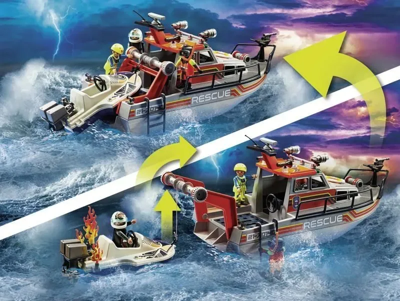 PLAYMOBIL City Action - Redding op zee: brandbestrijdingsmissie met reddingskruiser - 70140
