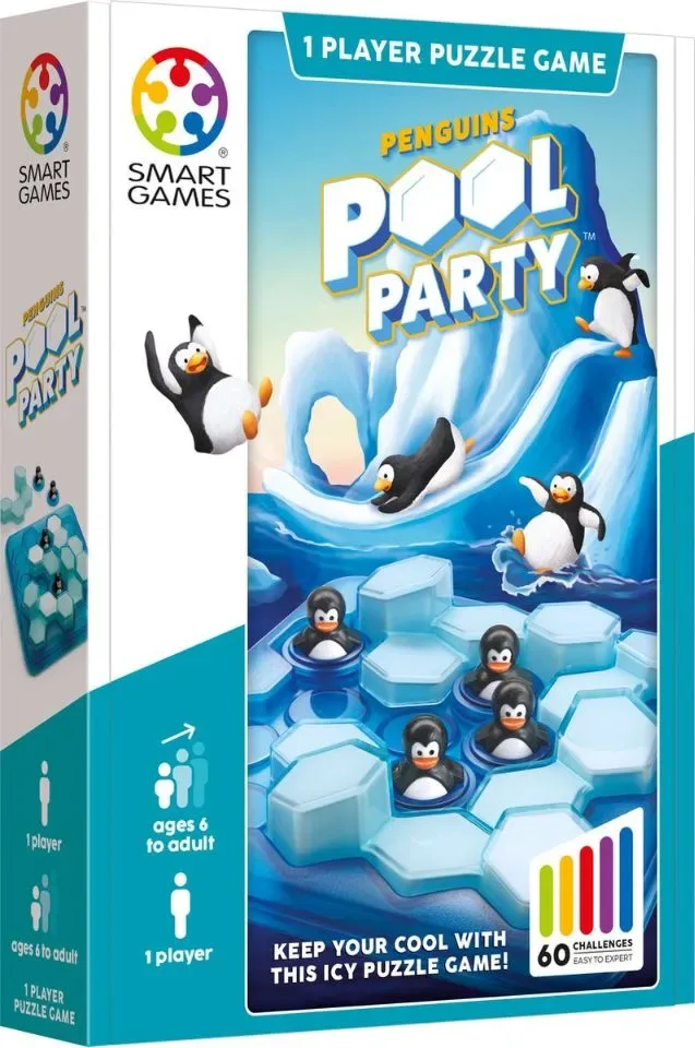 Smart Games - Penguins Pool Party - 60 opdrachten - voor kinderen vanaf 7 jaar én volwassenen - hersenkraker