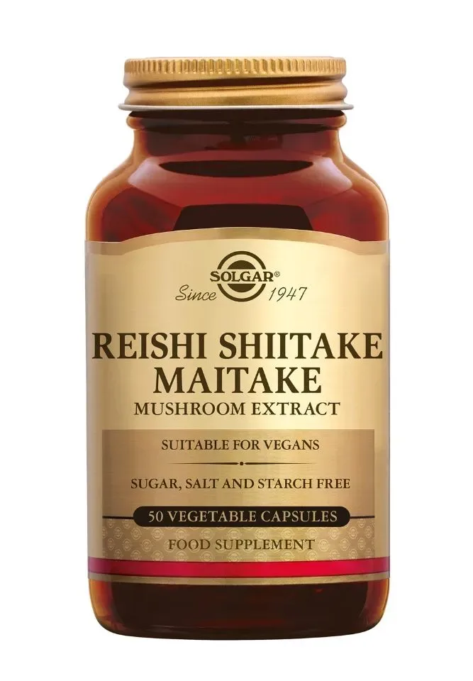 Solgar Reishi shiitake maitake mushroom extract 50 caps