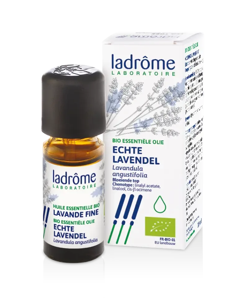 Lavendelzakje klein  (2stuks) 10 x 10 cm + etherische olie lavenedel  30 ml La Drome Laboratoire