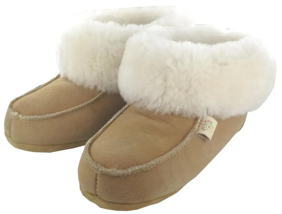 Huisbooties 100 % wol - beige