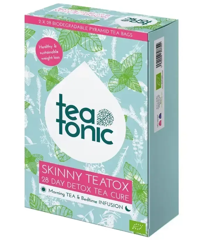 Thermo - go fles bamboo 350 ml + Dubbelwandig glas + 2 boxen detox tea